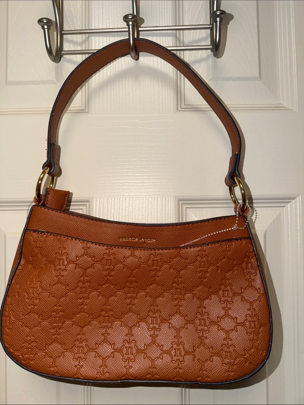Nanette Lepore Embossed Shoulder Bag in Saddle Brown